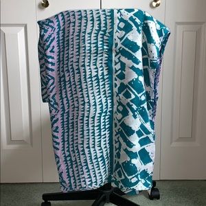 Olsenboye teal and purple wrap scarf
